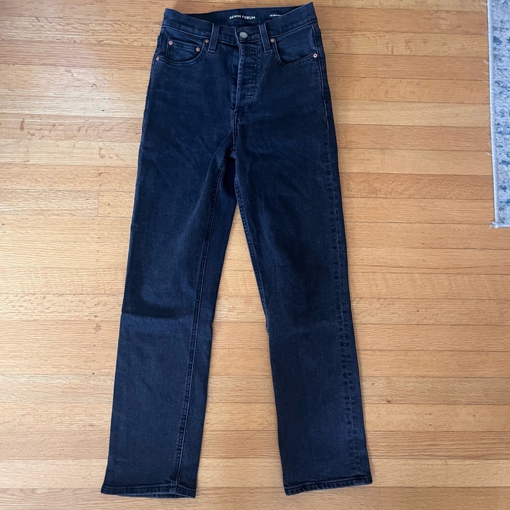 Denim Forum Black Jeans The Arlo Hi-rise Straight Jean 24 Aritzia